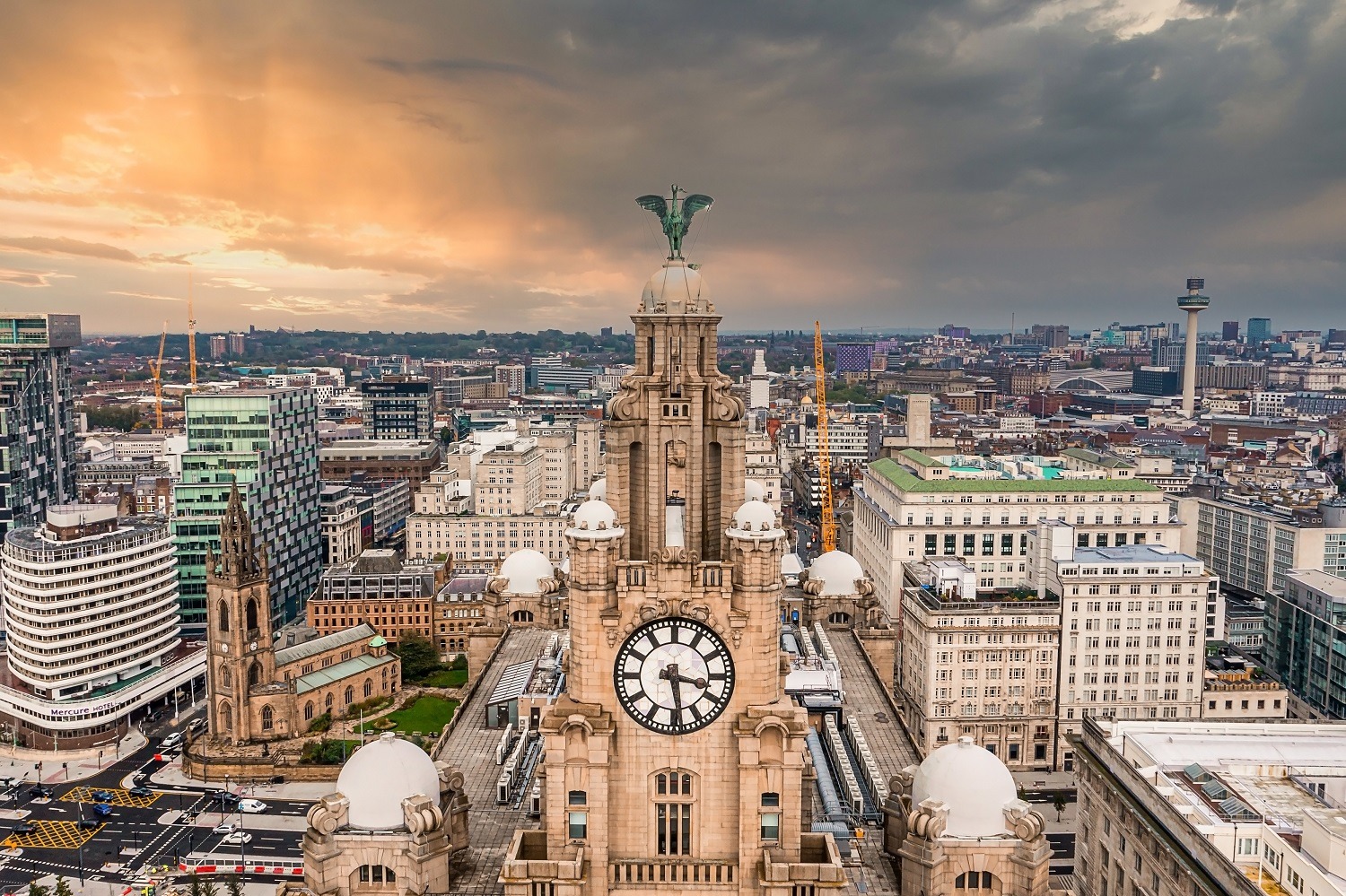 tower of the Royal Liver Building in Liverpool